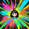 Colorful kid DTF print icon