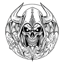 totem poles of skulls coloring