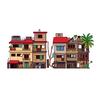 Comparison of rich and poor houses in india dharavi slum in mumbai india icon