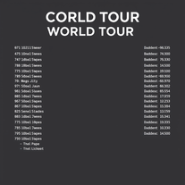 concert world tour list generator with list of dates and venues and locations and more