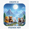 Create 32 cartoon icon