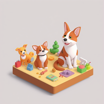 Create eye-catching 3D ISOMETRIC VERSIONS OF YOUR PETS