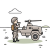 create military coloring book icon