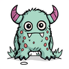 create monster coloring book icon