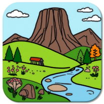 create nature  landscape all season coloring book