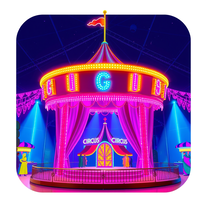 Create neon circus idea gen photos