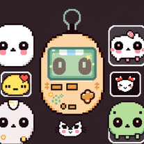 create pixel tamagochi character