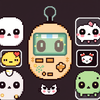 create pixel tamagochi character icon