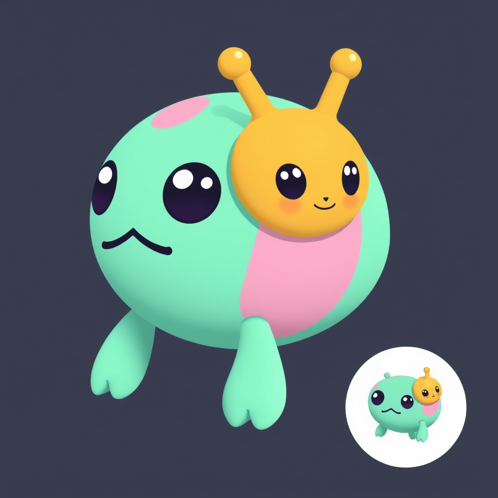 create plush toy  for this planet only Create more alien plush toys from that planet Cosmo the Alien Blob Theme: Space explorer from the planet Cuddletron