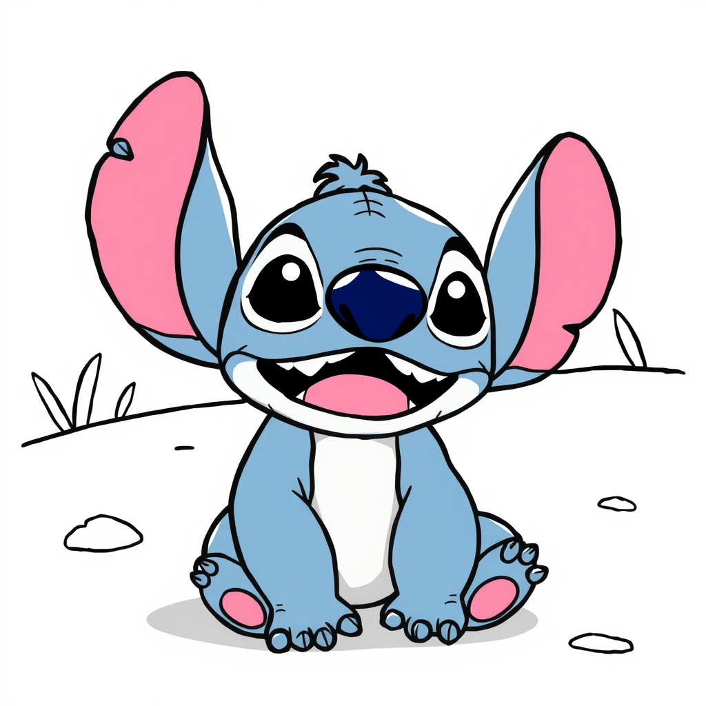 create stitch  character coloring book