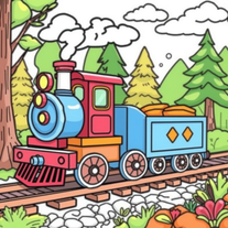 Create train coloring book