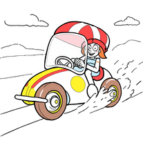 Create wacky racer 1960 coloring book