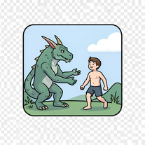 Creature attacks Bare human
