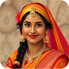 cute south Indian woman icon