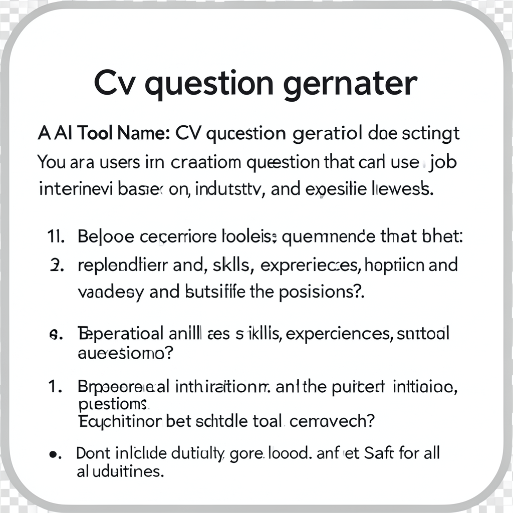 Cv question gernater