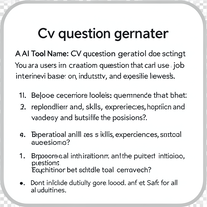 Cv question gernater