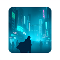 Cyan-toned cyberpunk image generator