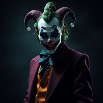 Dark Cinematic  as a Menacing Joker Figure