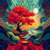 Decorative scene poster icon