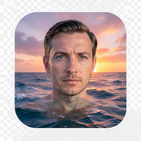 Dreamlike Sunset Above the Ocean