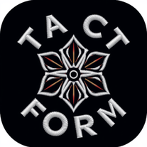 "TACT FORM" emboroidery round logo