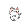 Embroidery kawaii catoon on white background, 8k, ultra high resolution icon