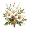 wildflowers Embroidery White Background icon