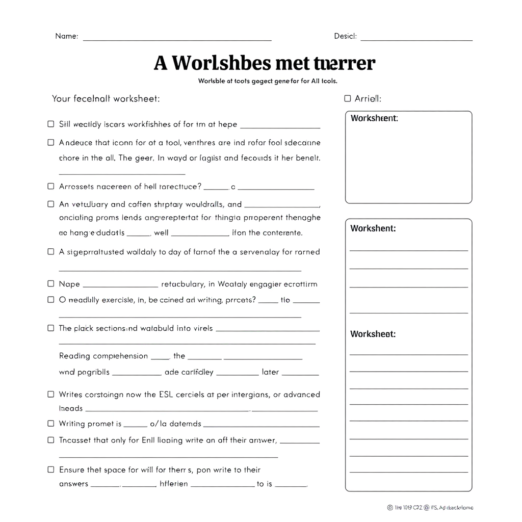 Esl Worksheet Generator