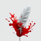 Feather quill in blood effect icon