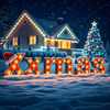 festive winter scene Xmas icon