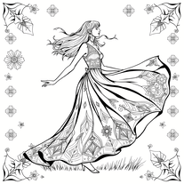 Flower Women Coloring Book For Adults, Relaxing, Creative Illustrations