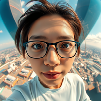 Fisheye Skyscraper Selfie – 2026 Perspective