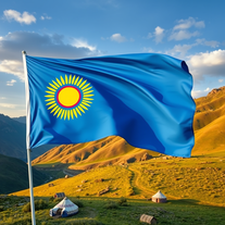 Flag Occupied by Kyrgyzstan Photo