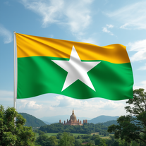 Flag Occupied by Myanmar Photo