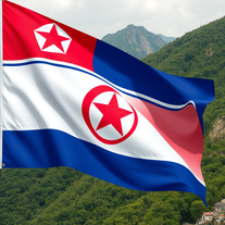 Flag Occupied by North Korea Photo