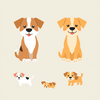 Flat cartoon dog illustration icon