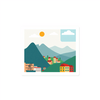 Flat postcard illustration icon