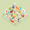 FMCG isometric image generator icon