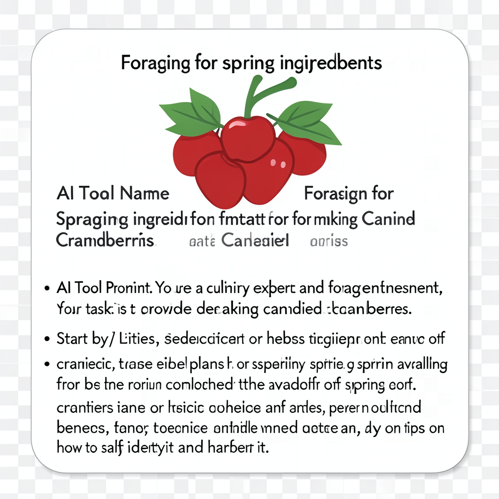 Foraging for spring ingredients for making Candied Cranberries