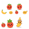Funny Fluffy fruit icon