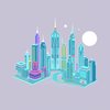 Futuristic cities icon