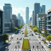 Futuristic city image generator