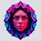 Futuristic Geometric Essence: A 3D Gradient Portrait icon