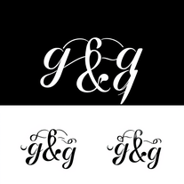 "g&g" calligraphy style logo black and white
