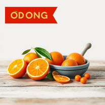 Gathering fresh spring produce to make orange juice