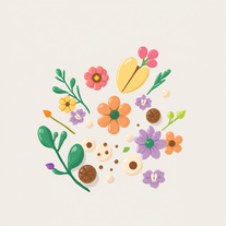 Gathering spring ingredients to make porridge