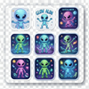 glow alien sticker idea gener icon