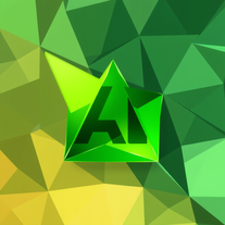 Green and black shiny glossy triangles abstract geometry background