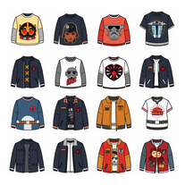Grid of 12 Star Wars fan clothing