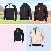 Half-zipped sweatshirt sports